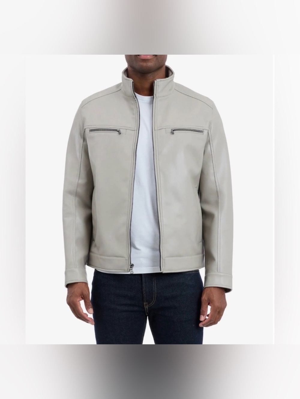 New W/ Tags! Michael Kors Leather Moto Jacket Men's XL
